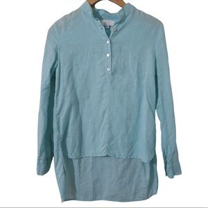 MILA Light Blue Long Sleeve Blouse USA Lagenlook Casual‎ XS